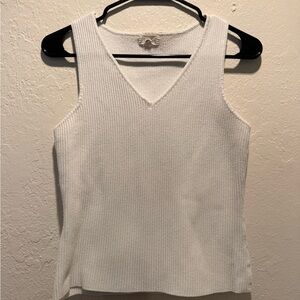 Marled Ivory Knit Tank Top stretchy Crop